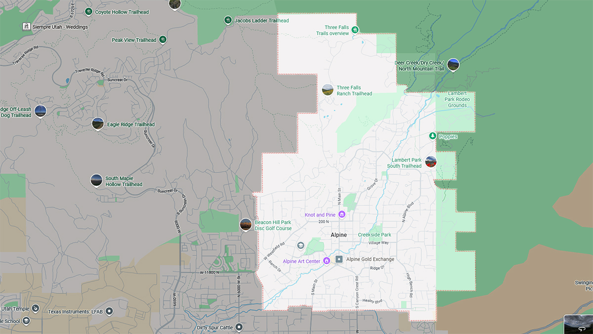 Services Area Maps – Alpine Utah