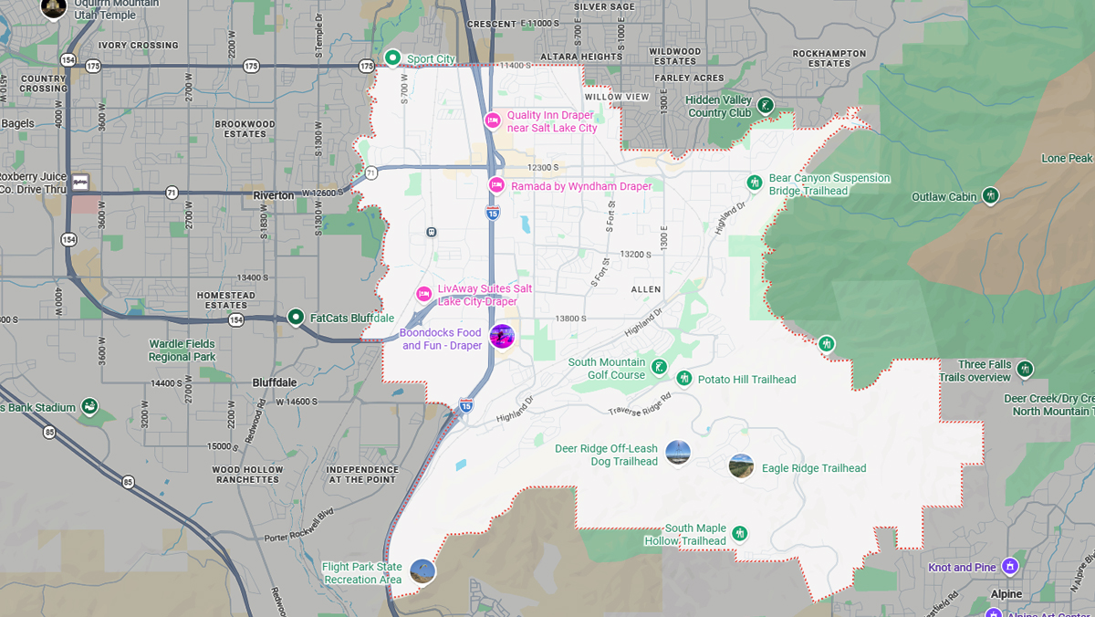 Services Area Maps – Draper Utah